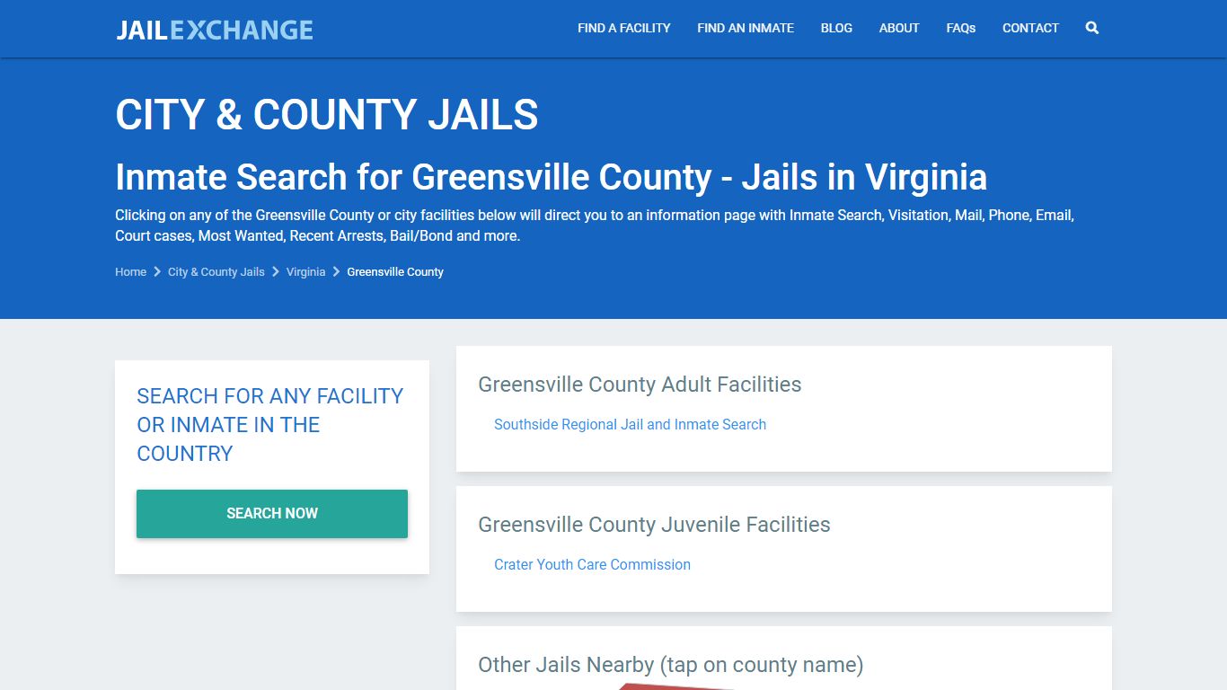 Southside Regional Jail - Greenesville Inmates - JAIL EXCHANGE